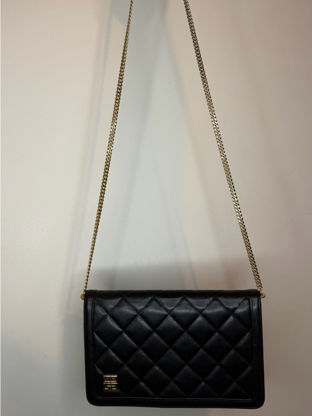 GIVENCHY Chain Shoulder Bag Matelasse Black 4G Logo Hardware Authentic Women's
